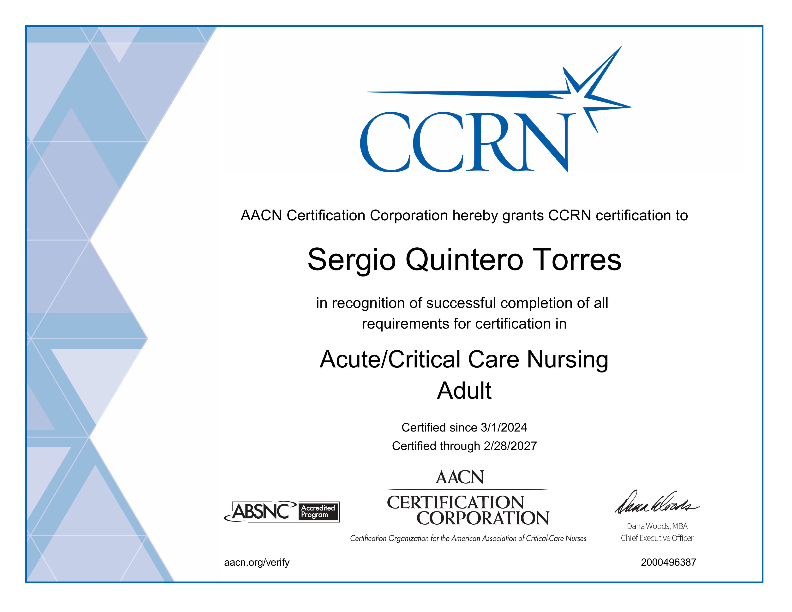 CCRN Certification